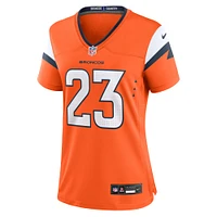 Women's Nike Audric Estime  Orange Denver Broncos Team Game Jersey