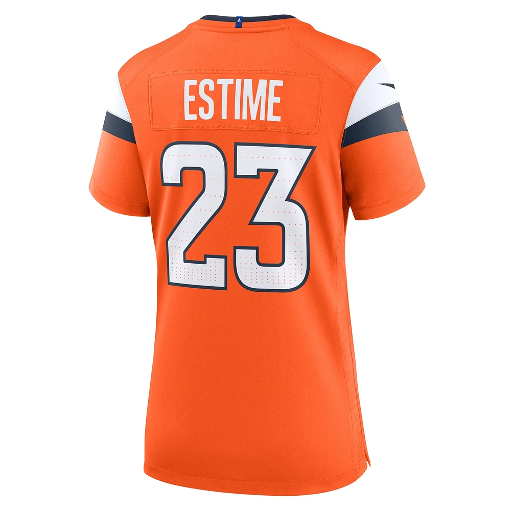 Women's Nike Audric Estime  Orange Denver Broncos Team Game Jersey