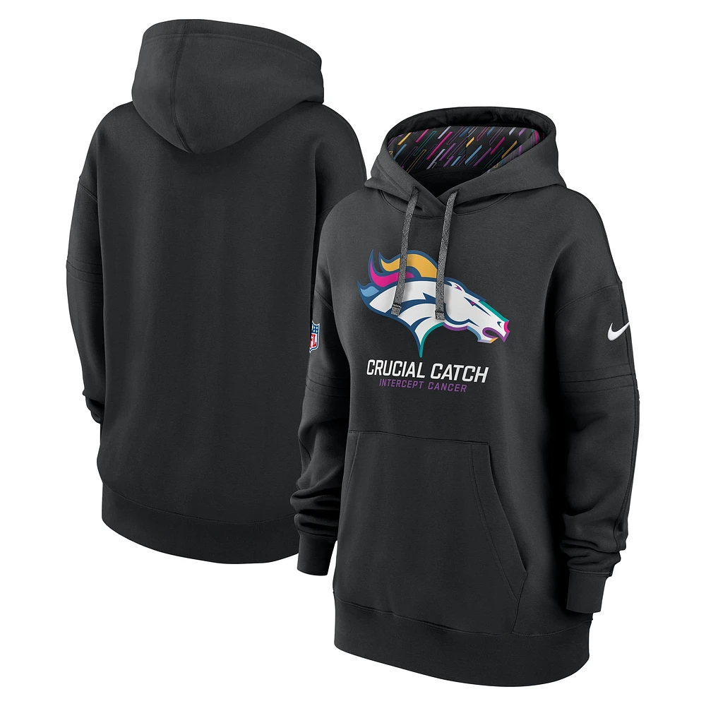 Sweat à capuche Nike noir Denver Broncos 2024 NFL Crucial Catch Club pour femme