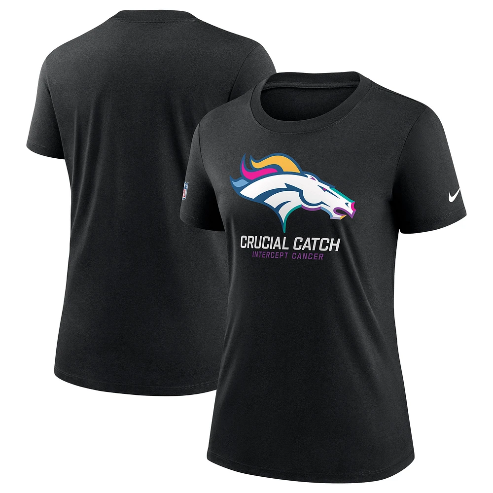 Women's Nike  Black Denver Broncos 2024 NFL Crucial Catch Tri-Blend T-Shirt