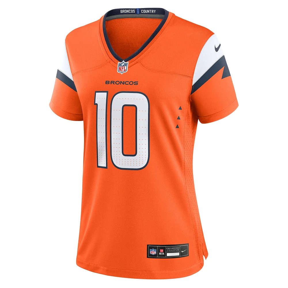 Maillot de match Nike Bo Nix Denver Broncos pour femme, orange