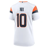Maillot de match Nike Bo Nix Denver Broncos pour femme, blanc