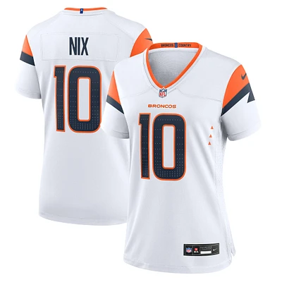Maillot de match Nike Bo Nix Denver Broncos pour femme, blanc
