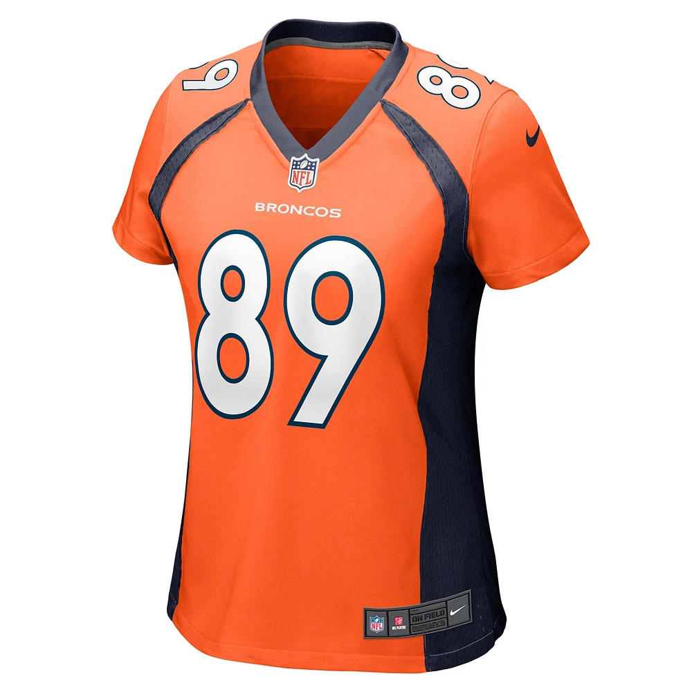 Maillot de joueur match Nike Brandon Johnson orange Denver Broncos pour femme