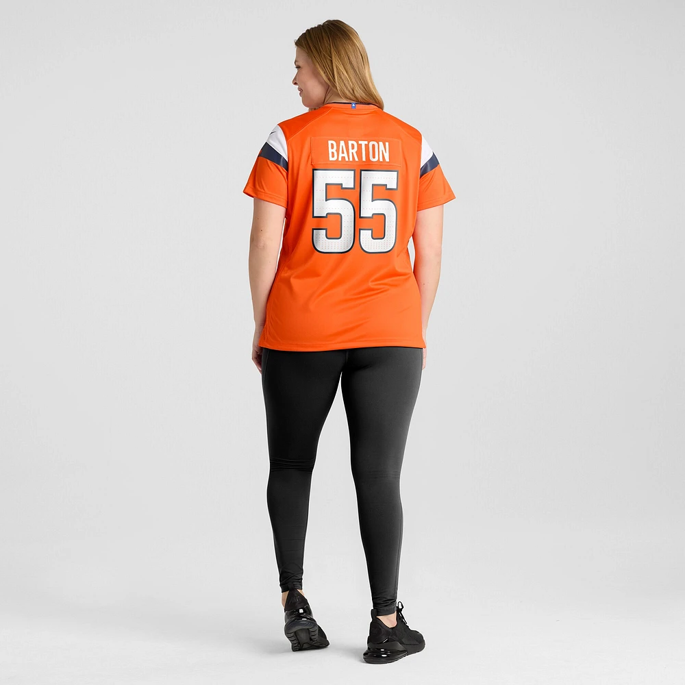 Maillot de match Nike Cody Barton Orange Denver Broncos pour femme