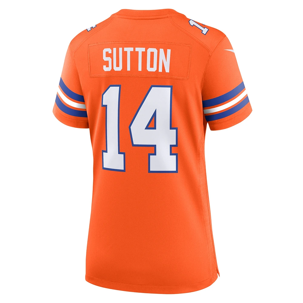 Women's Nike Courtland Sutton Orange Denver Broncos Mile High Collection 1977 Throwback Player Game Jersey