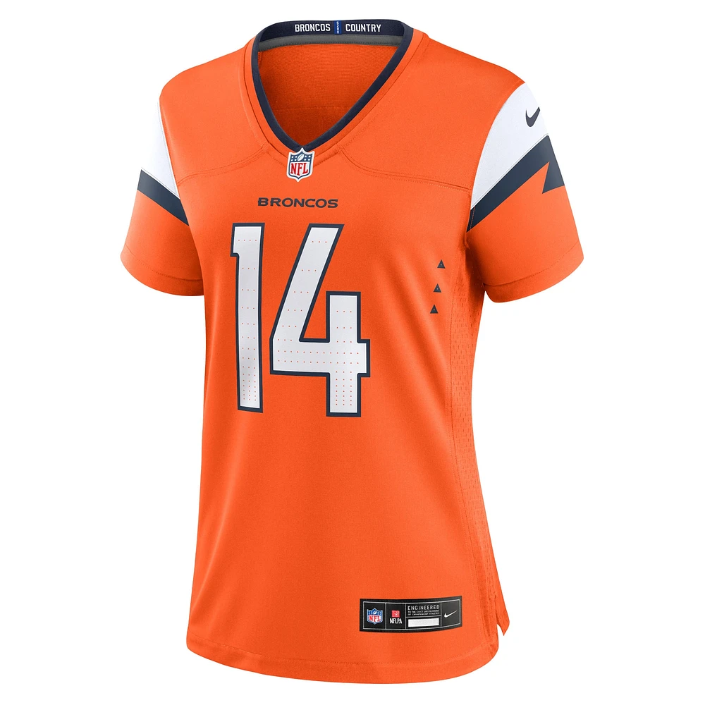 Women's Nike Courtland Sutton Orange Denver Broncos Mile High Collection Game Jersey