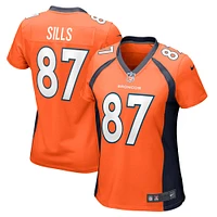 Maillot de match l'équipe Nike David Sills Denver Broncos pour femme, orange