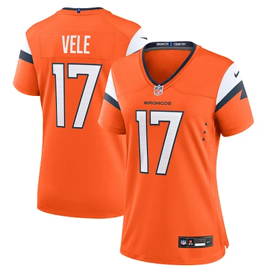 Women's Nike Devaughn Vele  Orange Denver Broncos Team Game Jersey