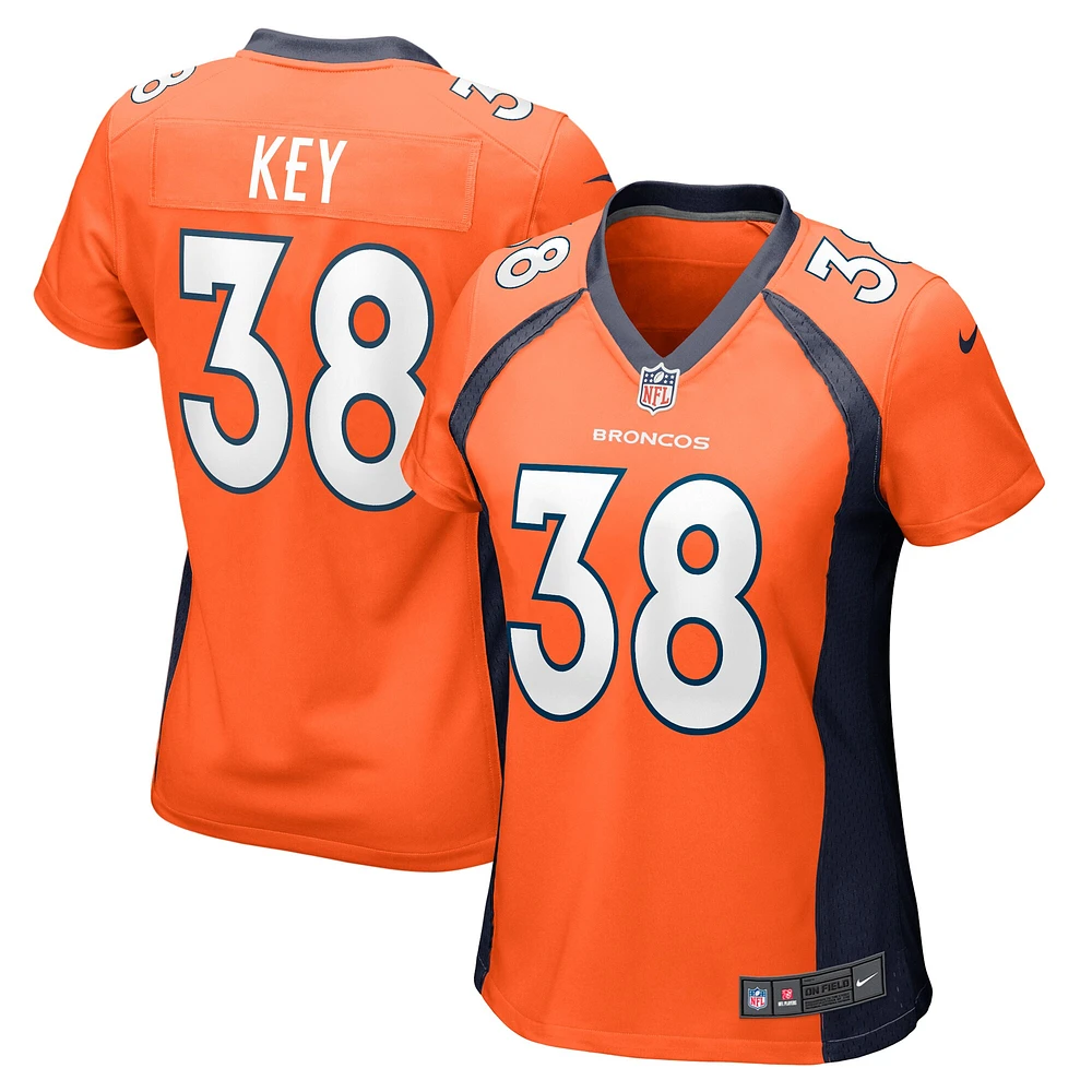 Maillot de match l'équipe Nike Devon Key Orange Denver Broncos pour femme