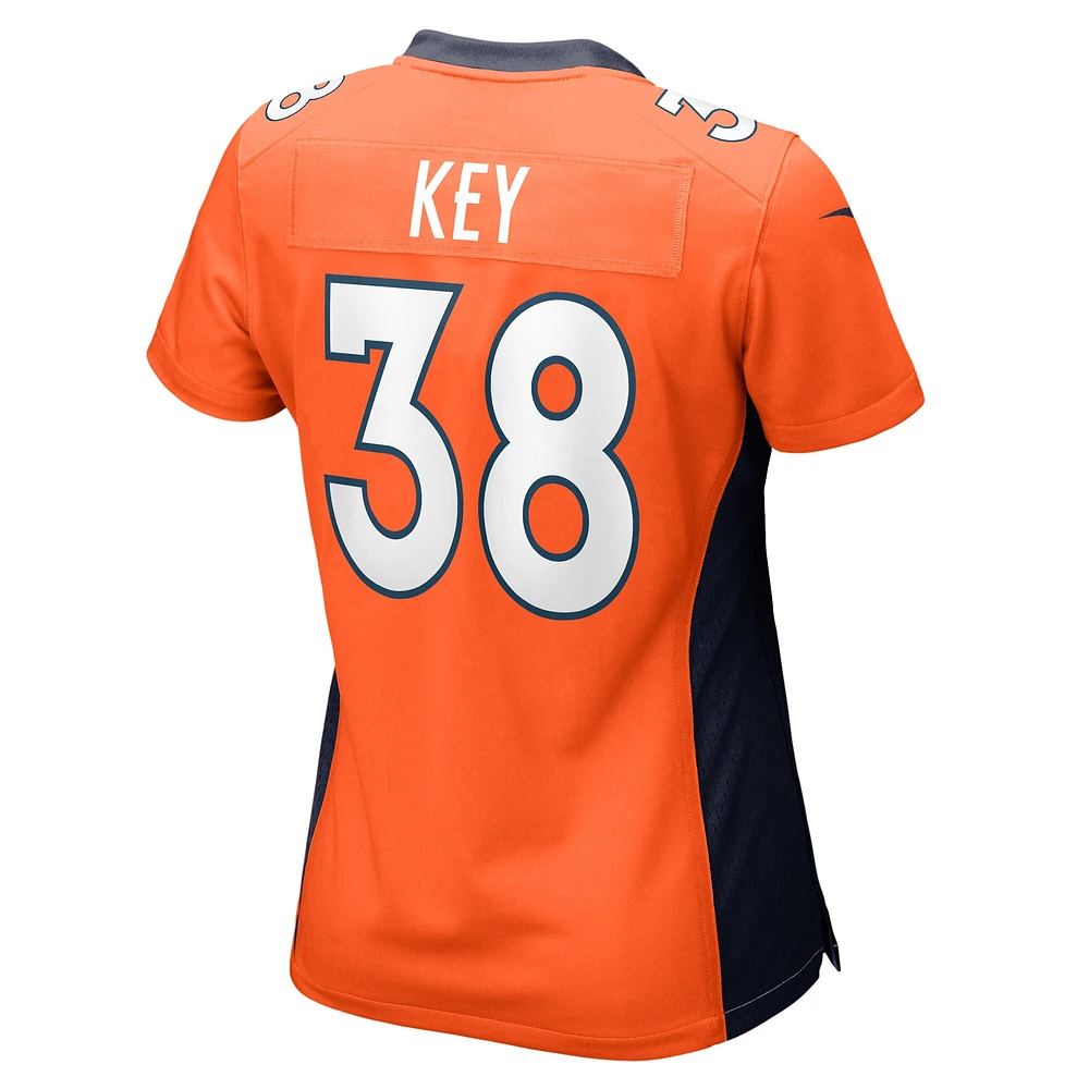 Maillot de match l'équipe Nike Devon Key Orange Denver Broncos pour femme