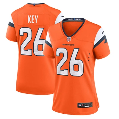 Maillot de match d'équipe Nike Devon Key Orange Denver Broncos pour femme