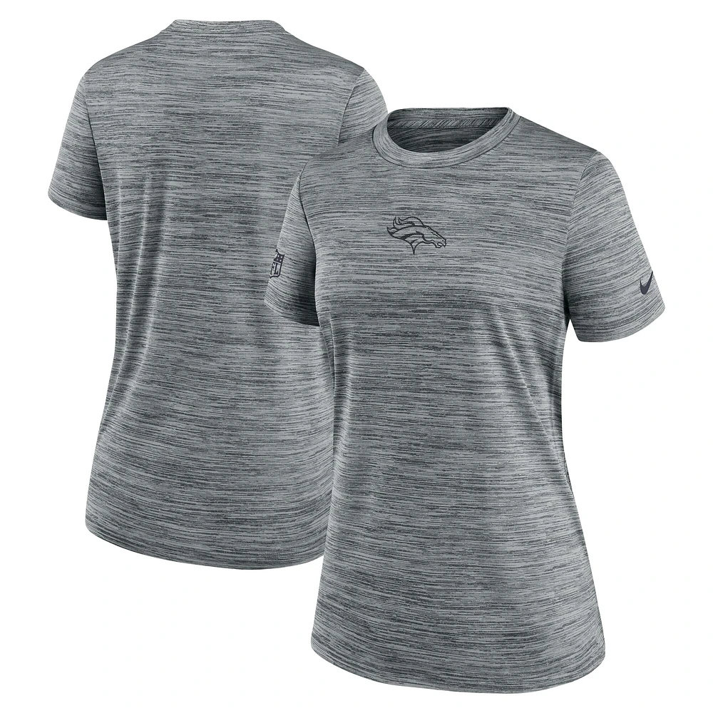 Women's Nike Gray Denver Broncos Sideline Velocity Performance T-Shirt