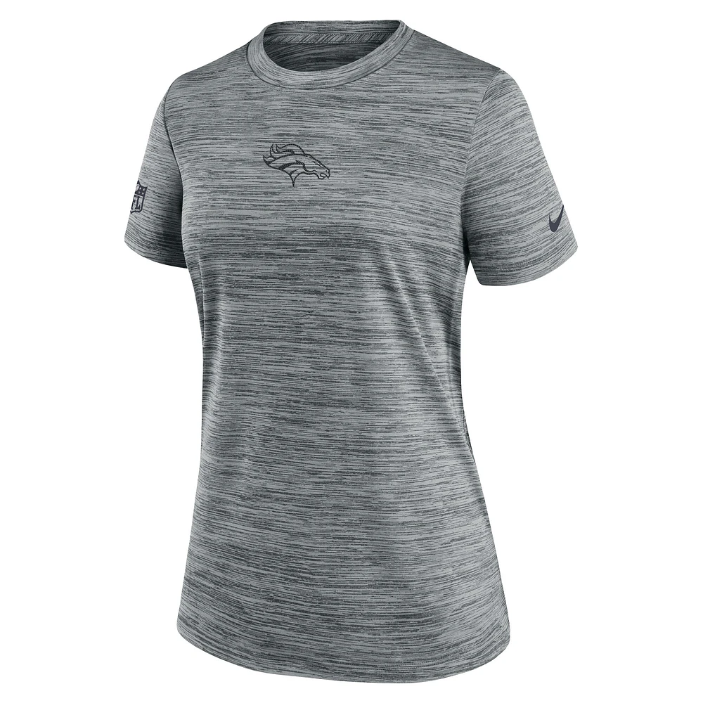 Women's Nike Gray Denver Broncos Sideline Velocity Performance T-Shirt