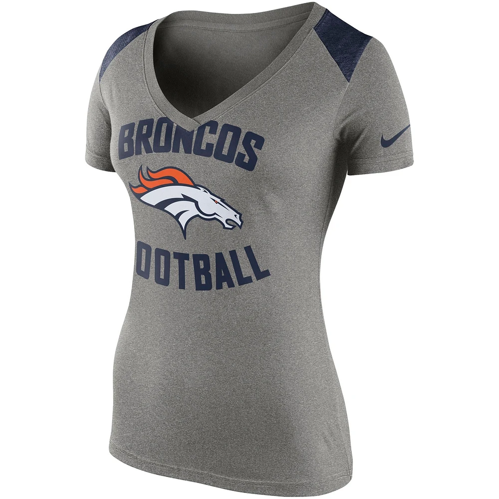 T-shirt Performance Denver Broncos Stadium Football Nike Gris pour Femme