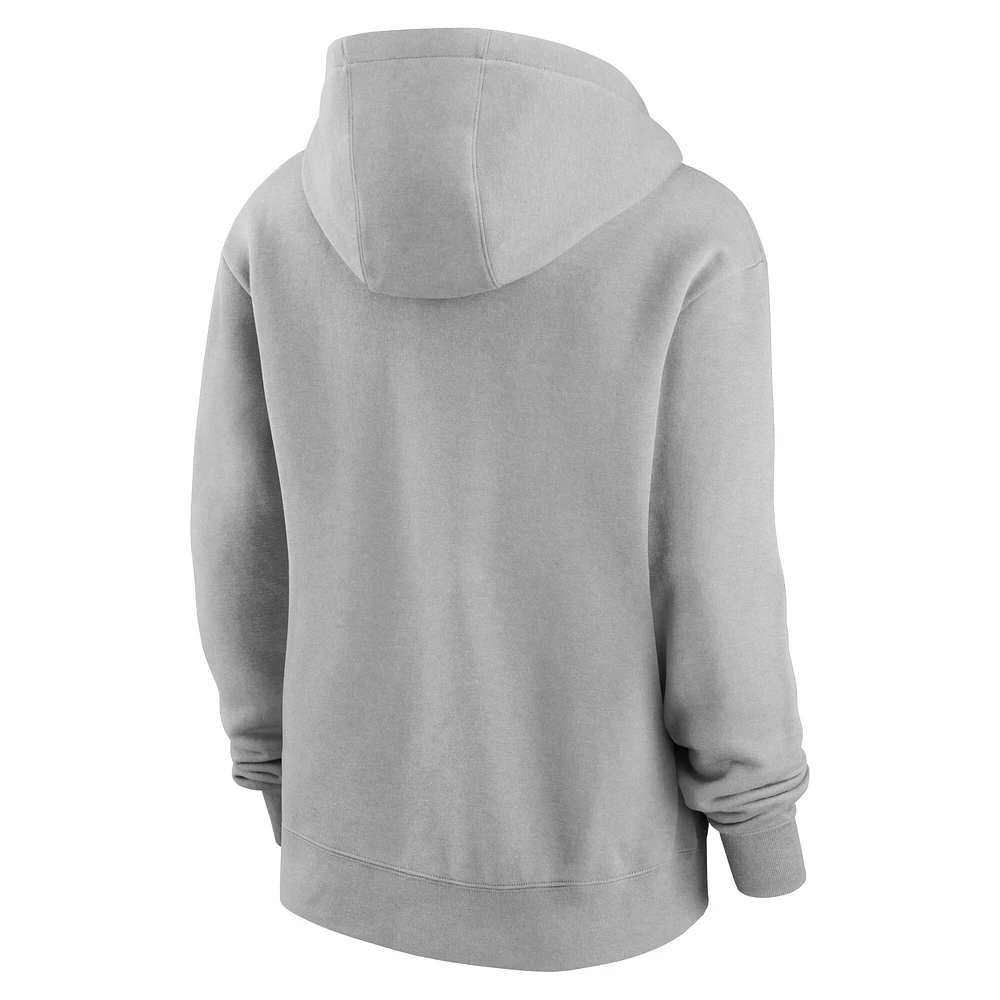 Women's Nike Heather Gray Denver Broncos United Orange Club Pullover Hoodie