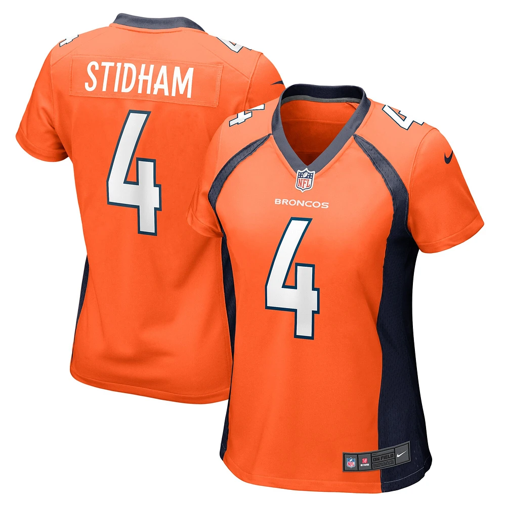 Maillot Nike Jarrett Stidham pour femme, joueur de match des Denver Broncos, orange