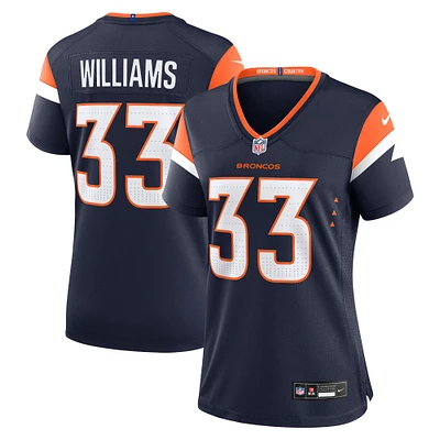 Maillot Nike Javonte Williams pour femme, bleu marine, Denver Broncos, collection Mile High, jeu alternatif