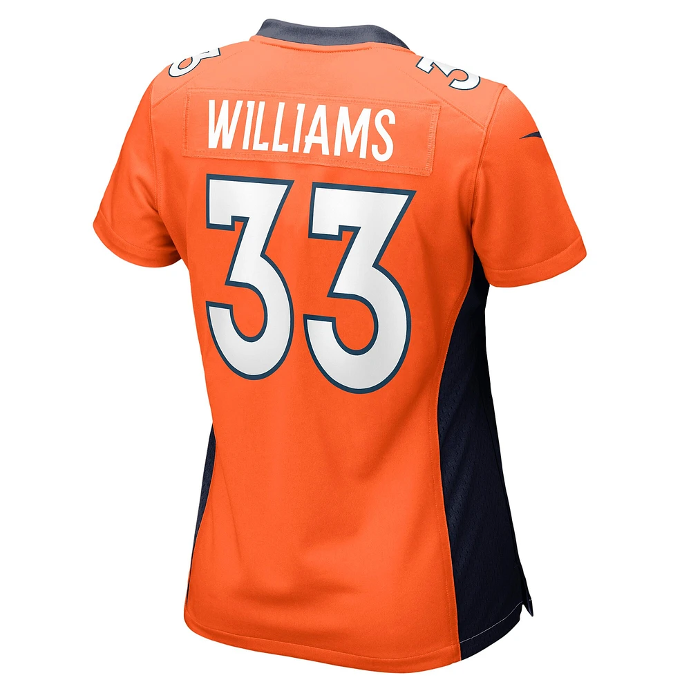 Maillot de match Nike Javonte Williams Orange Denver Broncos pour femme