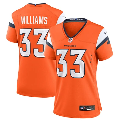 Maillot de match Nike Javonte Williams Orange Denver Broncos Mile High Collection pour femme