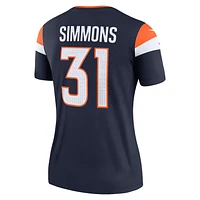 Women's Nike Justin Simmons  Navy Denver Broncos Alternate Legend Player Performance Top