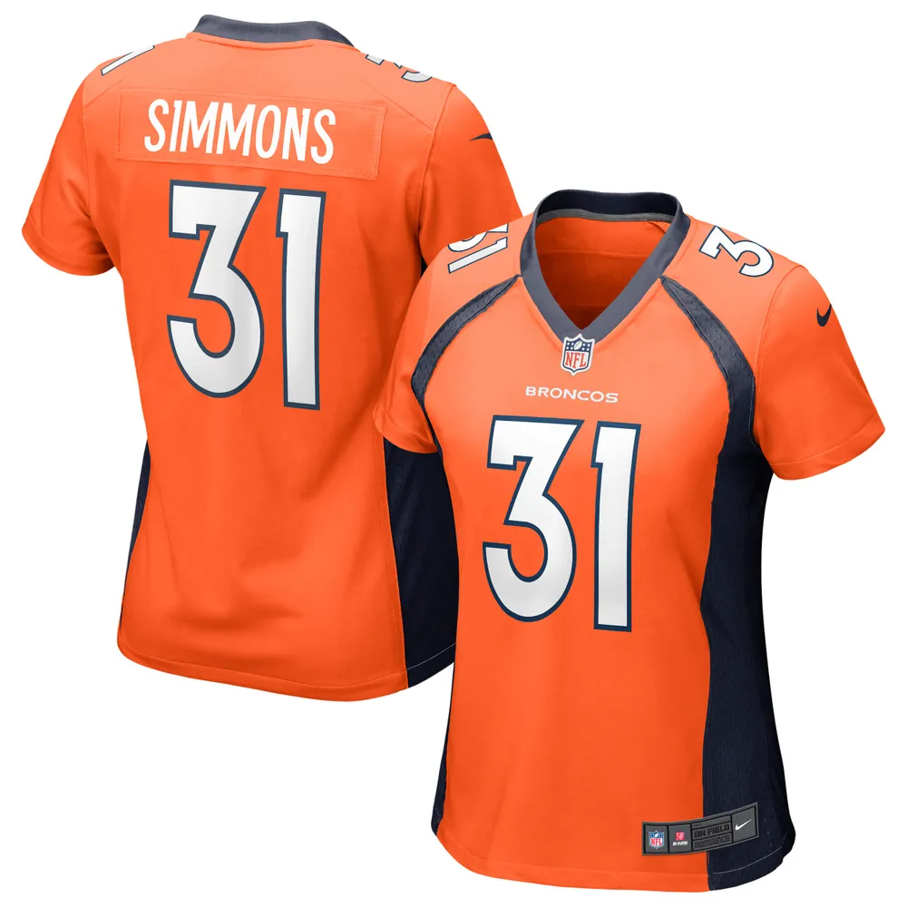 Men's Nike Justin Simmons White Denver Broncos Game Jersey