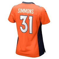 Women's Nike Justin Simmons Orange Denver Broncos Game Jersey