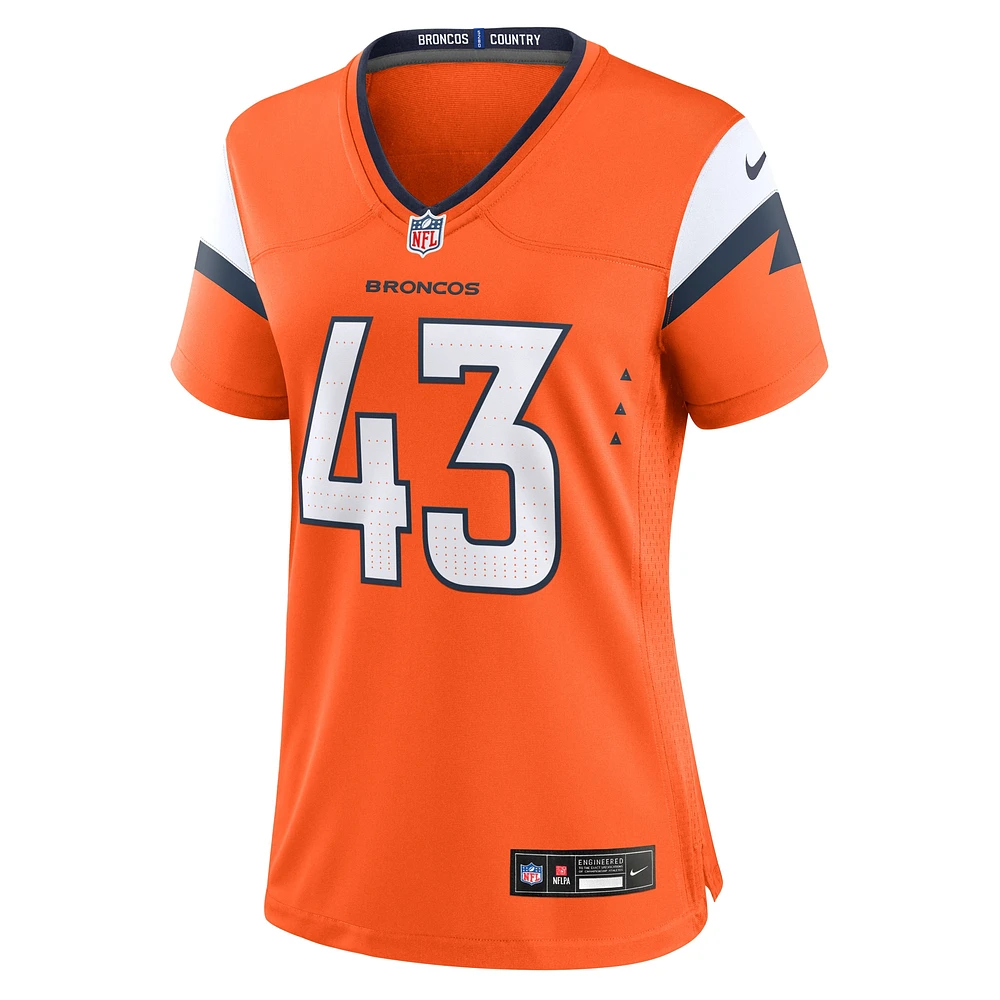 Maillot de match Nike Keidron Smith Orange Denver Broncos pour femme