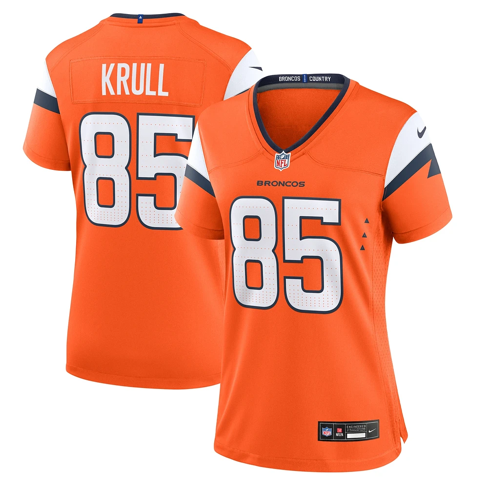 Maillot de match Nike Lucas Krull Orange Denver Broncos pour femme