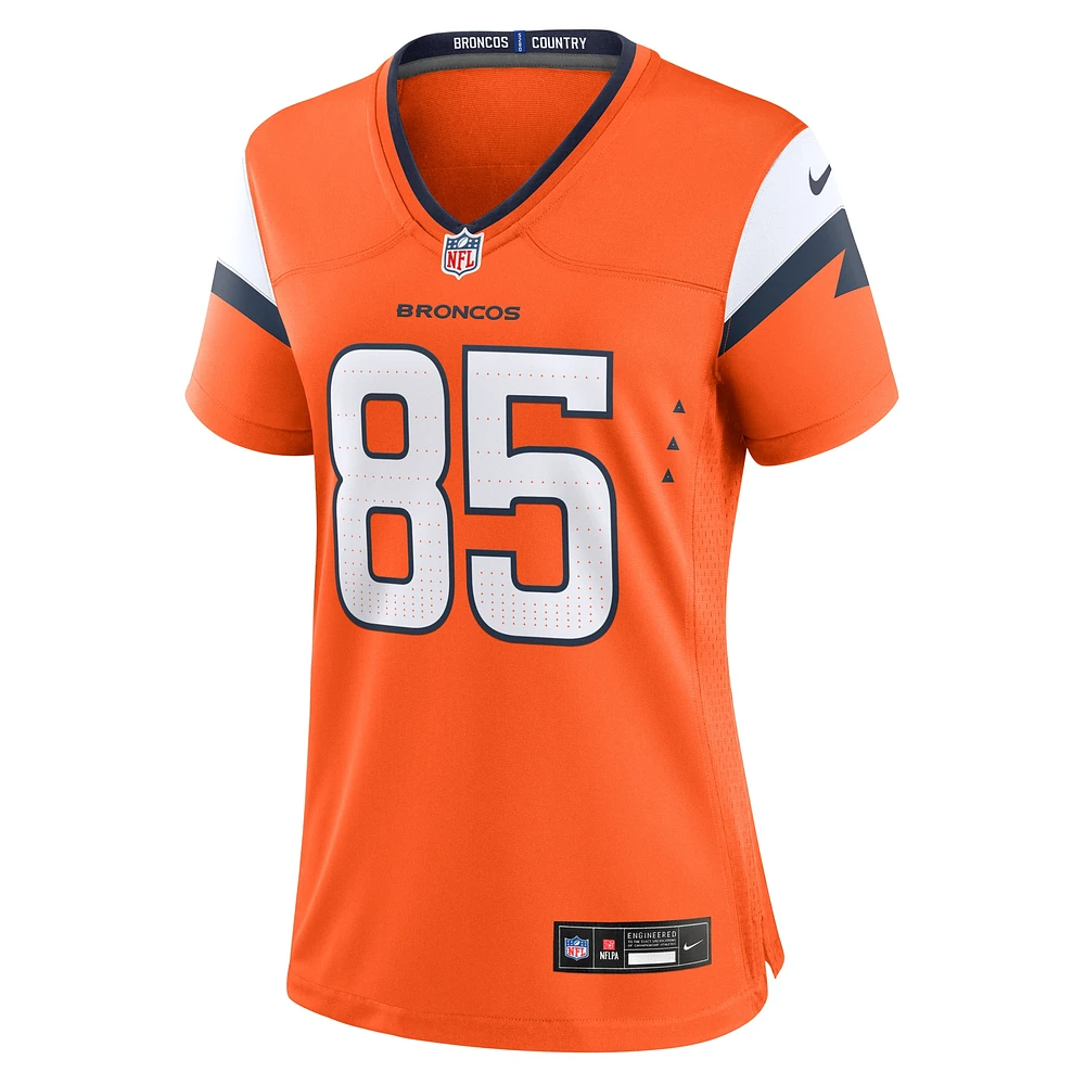 Maillot de match Nike Lucas Krull Orange Denver Broncos pour femme