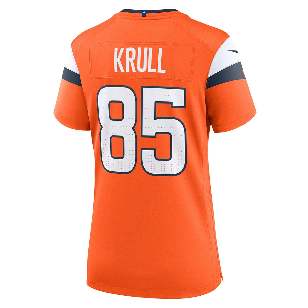 Maillot de match Nike Lucas Krull Orange Denver Broncos pour femme