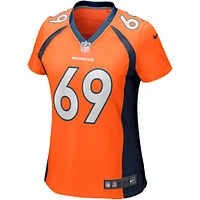 Women's Nike Mark Schlereth Orange Denver Broncos Game Retired Player Jersey