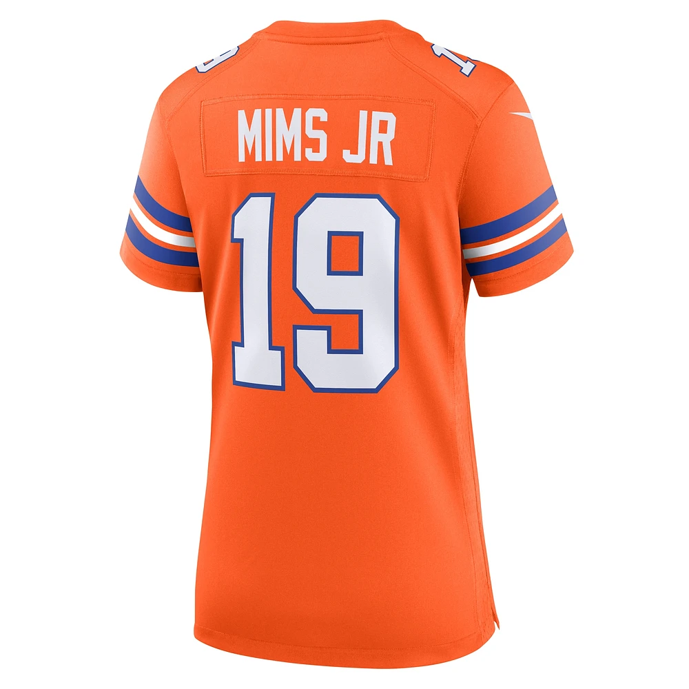 Maillot Nike Marvin Mims Jr Orange Denver Broncos Mile High Collection 1977 Throwback Player Game pour femme