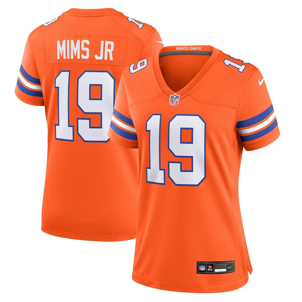 Women's Nike Marvin Mims Jr Orange Denver Broncos Mile High Collection 1977 Throwback Player Game Jersey