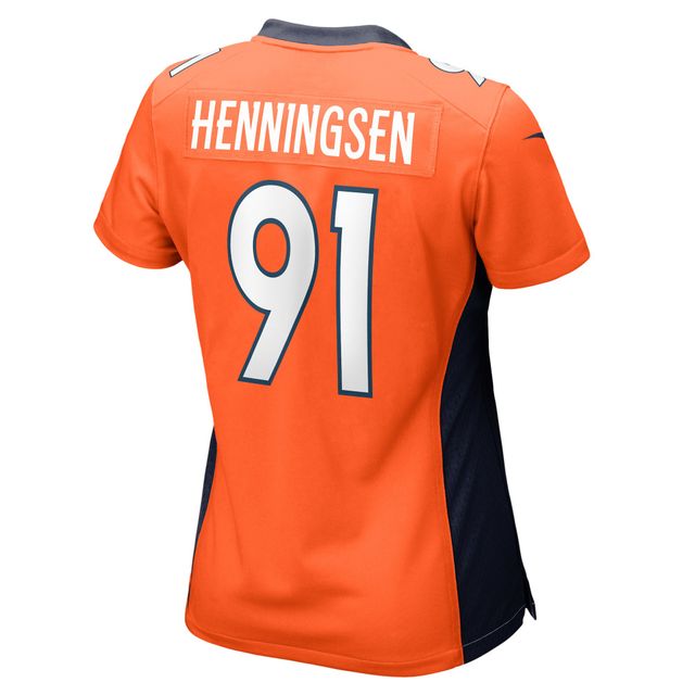 Maillot de joueur match des Denver Broncos Nike Matt Henningsen orange pour femme