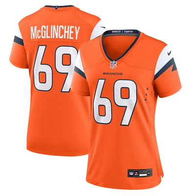 Maillot de match Nike Mike McGlinchey orange Denver Broncos pour femme