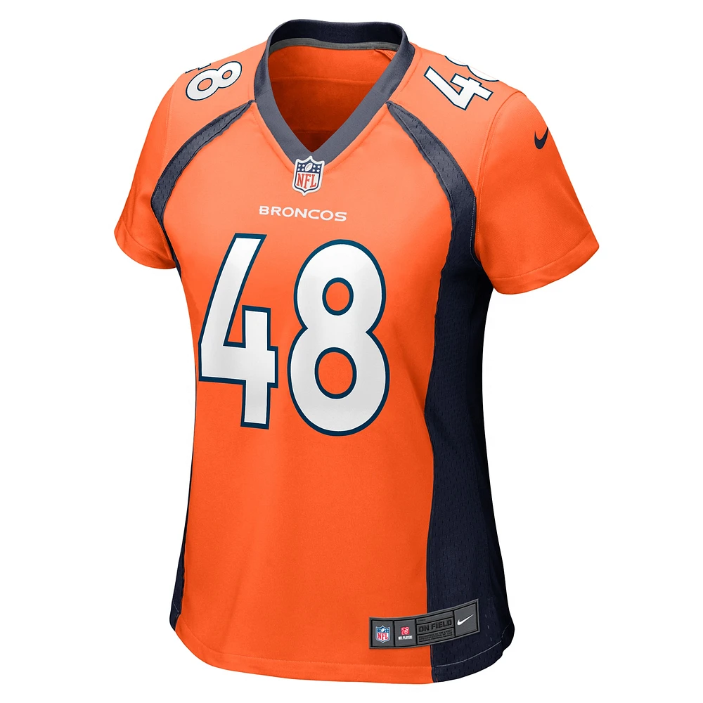 Maillot de match l'équipe Nike Mitchell Fraboni Denver Broncos pour femme, orange