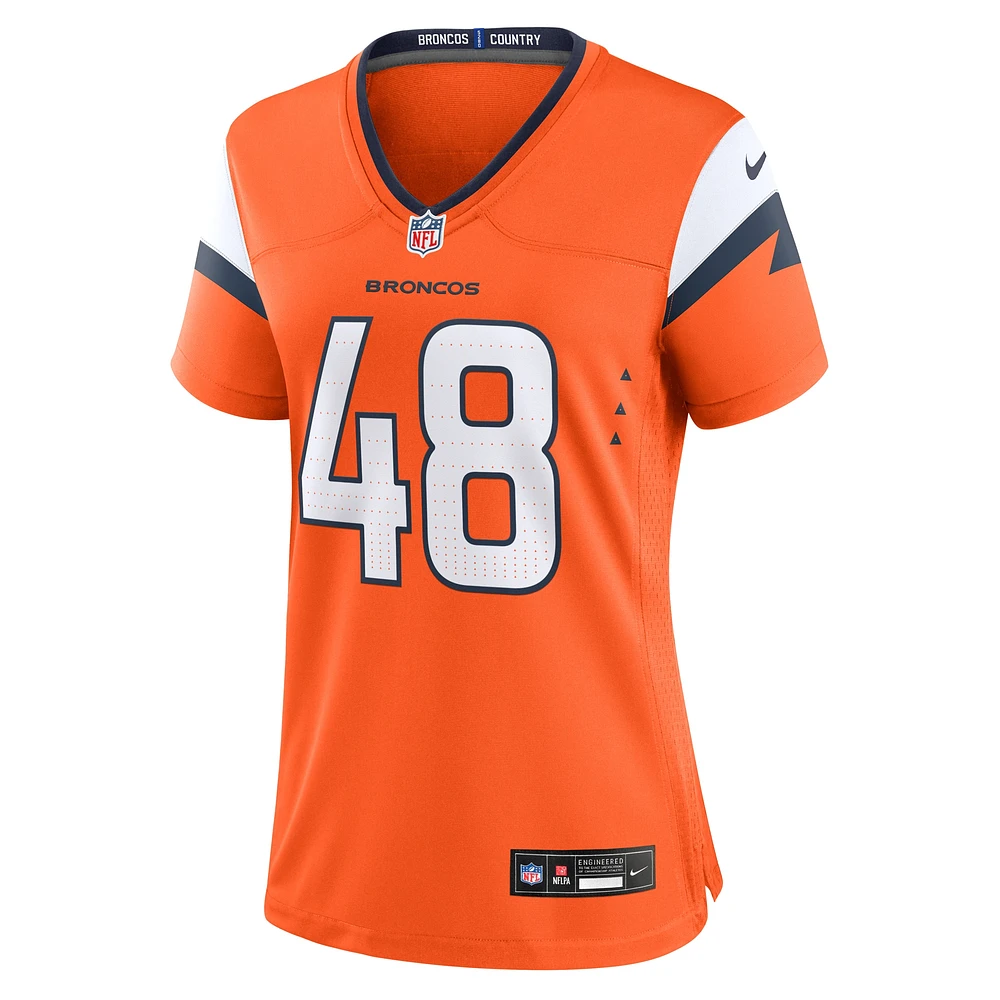 Maillot de match Nike Mitchell Fraboni orange Denver Broncos pour femme