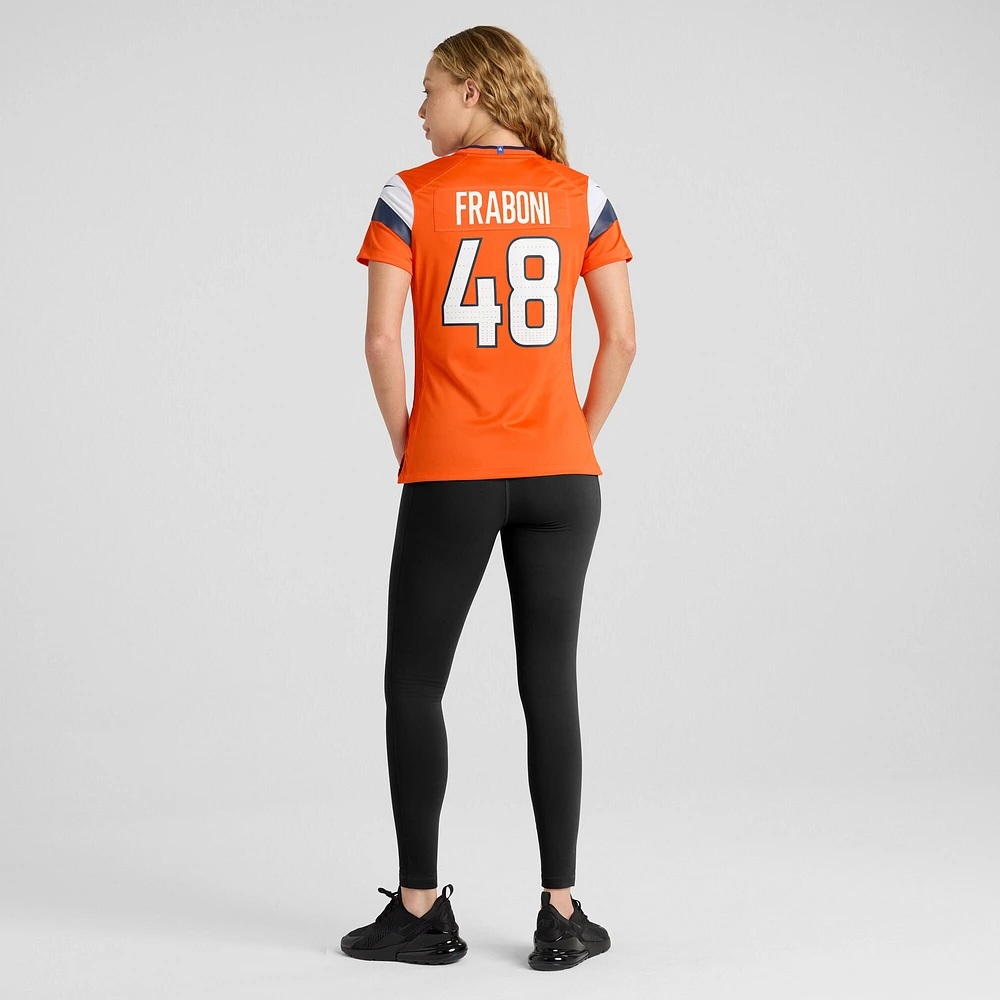 Maillot de match Nike Mitchell Fraboni orange Denver Broncos pour femme