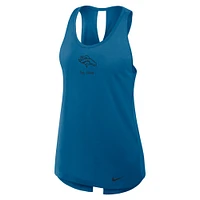 Women's Nike Navy Denver Broncos Glory Crisscross Performance Tank Top