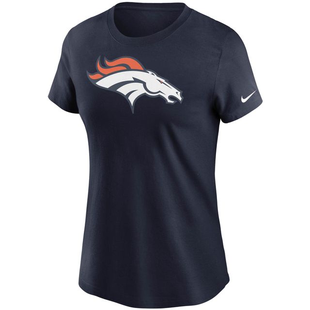 T-shirt essentiel avec logo Denver Broncos Nike pour femme, bleu marine