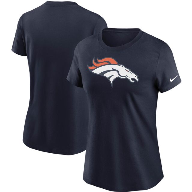 T-shirt essentiel avec logo Denver Broncos Nike pour femme, bleu marine