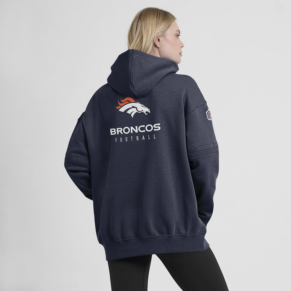 Sweat à capuche Nike Denver Broncos Sideline Club Fleece pour femme - Bleu marine