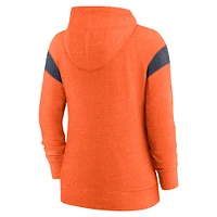 Sweat à capuche léger entièrement zippé Denver Broncos Monaco Nike pour femme orange/bleu marine