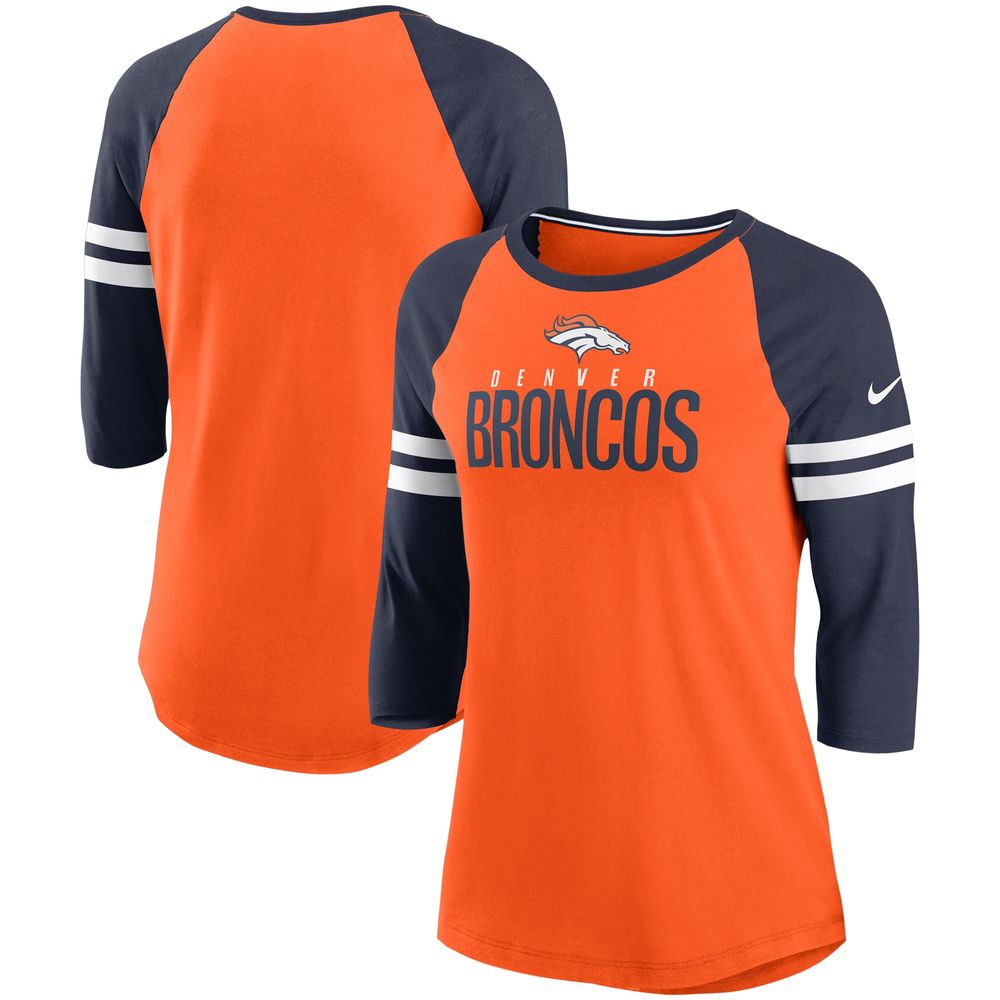 Youth Orange Denver Broncos Long Sleeve Raglan T-Shirt 