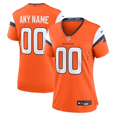 Maillot de match personnalisé Nike Orange Denver Broncos Mile High Collection pour femme