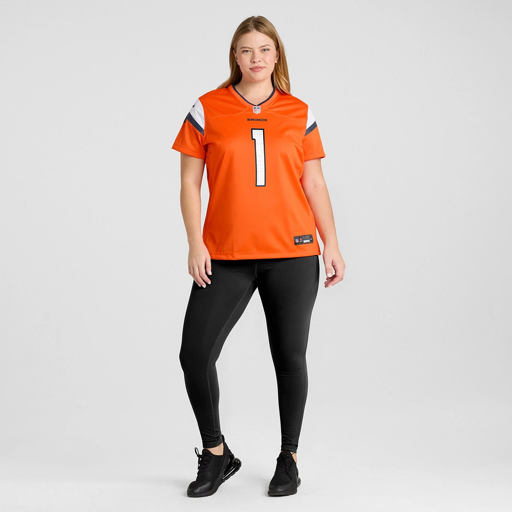 Maillot Nike Denver Broncos #1 Mom Game pour femme, orange