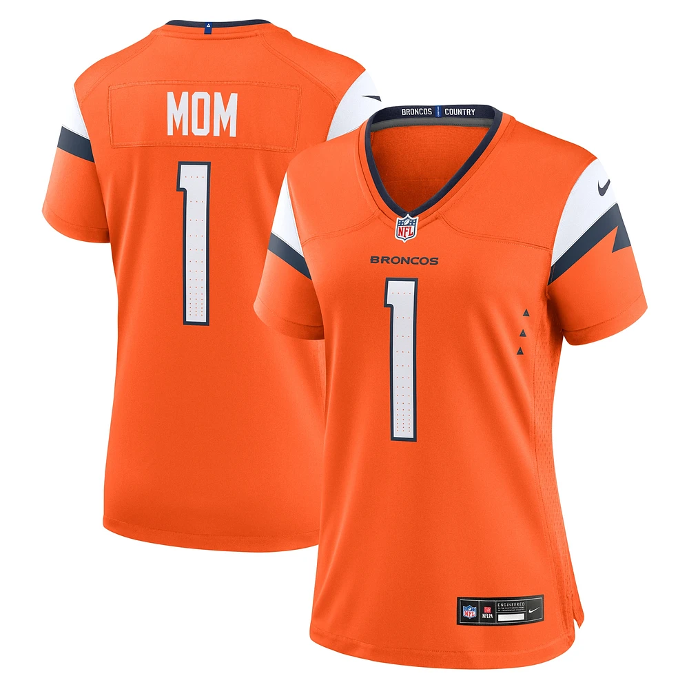 Maillot Nike Denver Broncos #1 Mom Game pour femme, orange