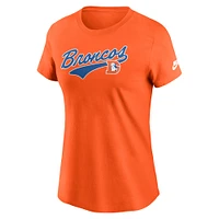 Women's Nike Orange Denver Broncos Team Logo T-Shirt