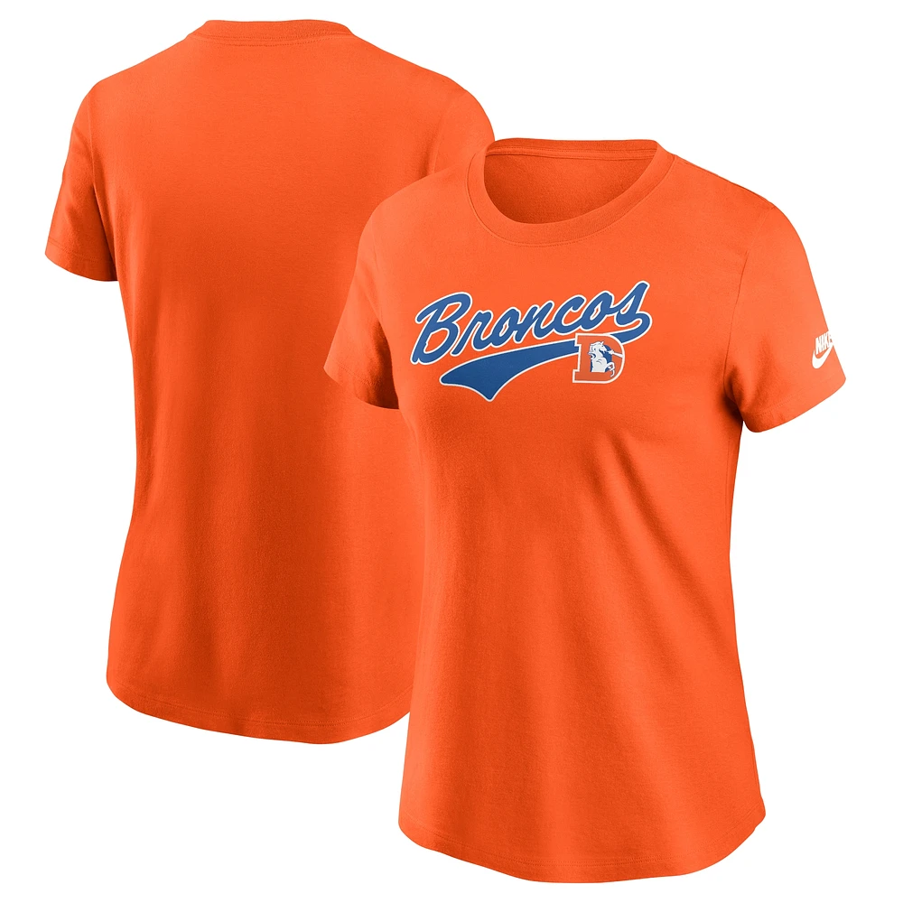 Women's Nike Orange Denver Broncos Team Logo T-Shirt